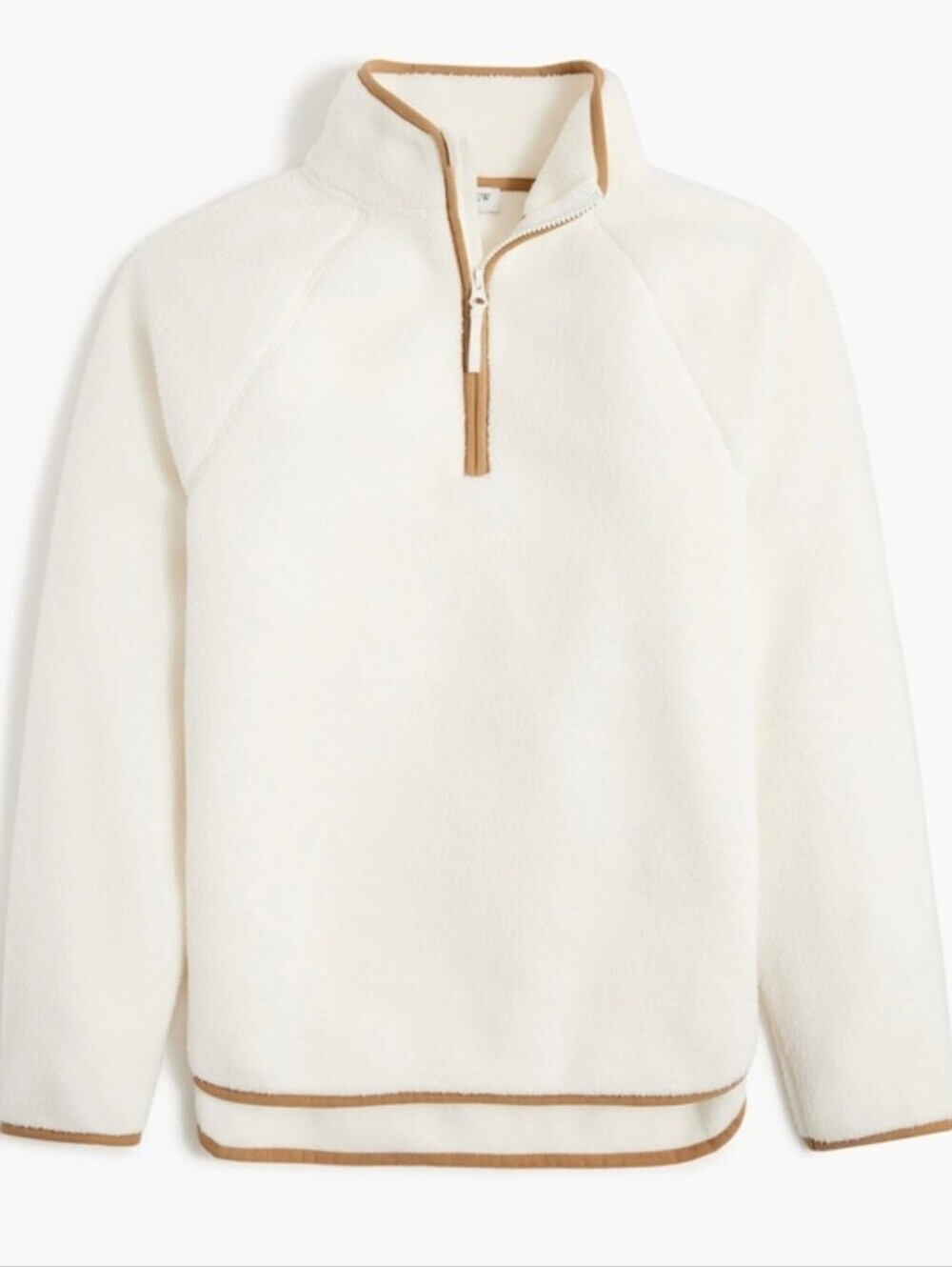 J.Crew Sherpa Half-Zip Tunic Pullover | Size Small | Cozy Ivory Fleece | Quiet L